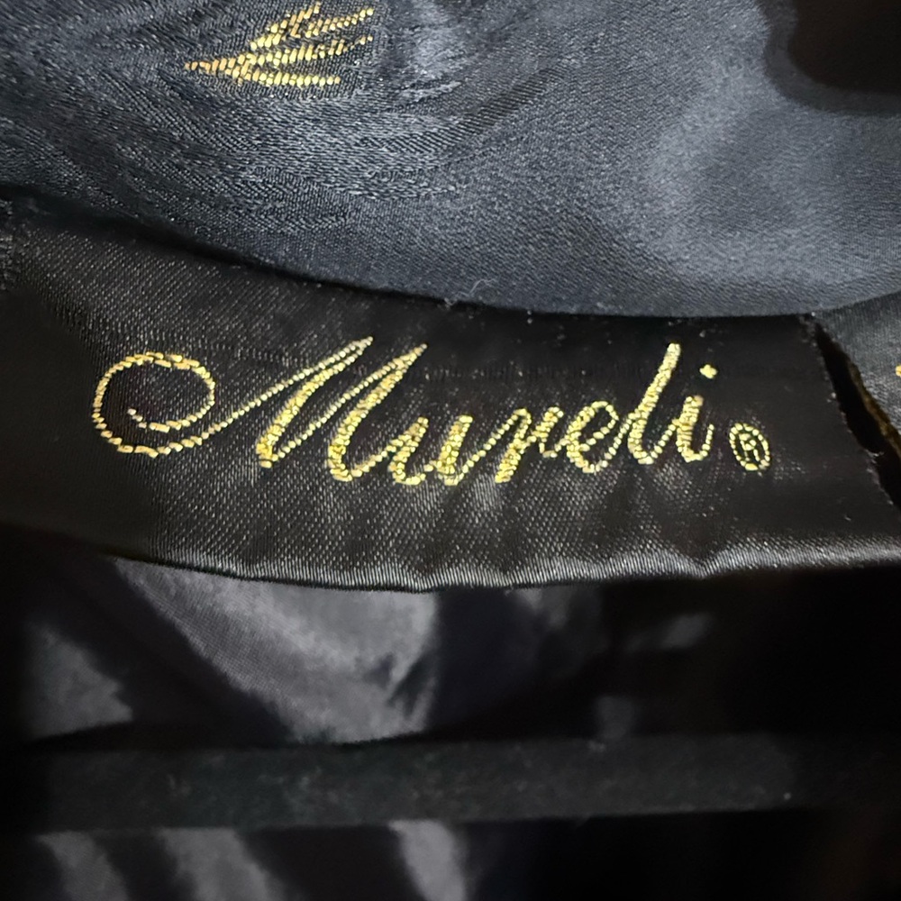 Vintage Mureli 100% Silk Feather-Print Jacket Black Bomber Style ’80s/’90s Sz L - Picture 4 of 15